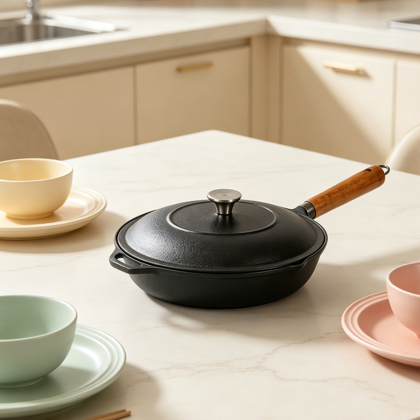 Dutch Oven Enamel - 4 Adet Demir Tencere Kapağı Düğmesi,