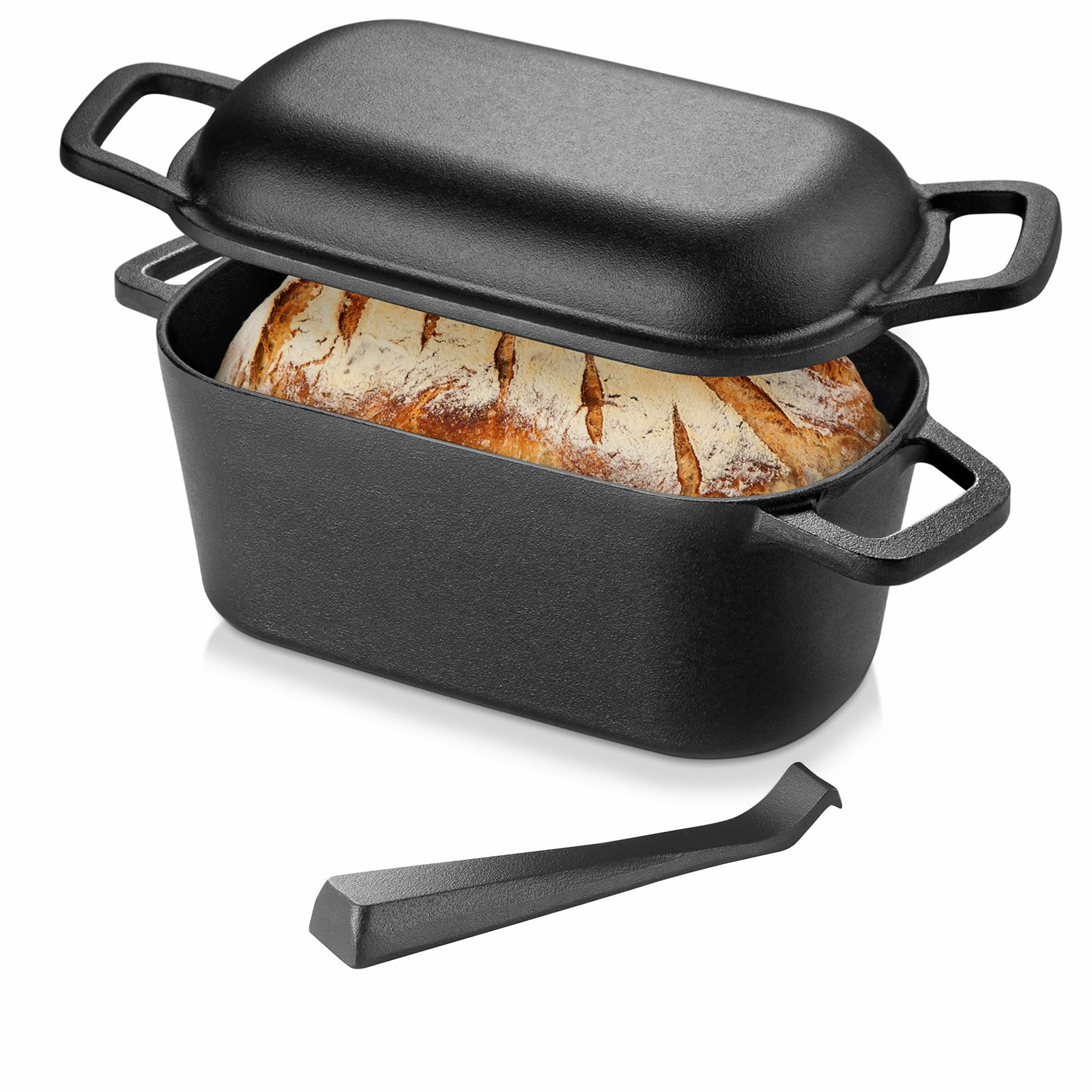 Dutch Oven Enamel - Ekmek Pişirme İçin Dökme Demir Oval