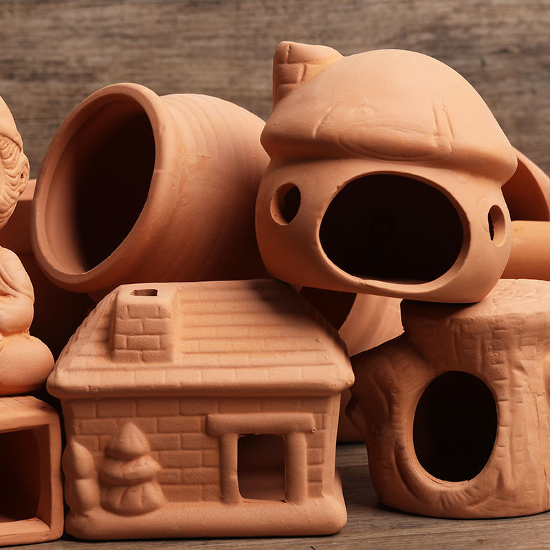 Tagine Clay Pot - Akvaryum Mini seramik tankı balık karides