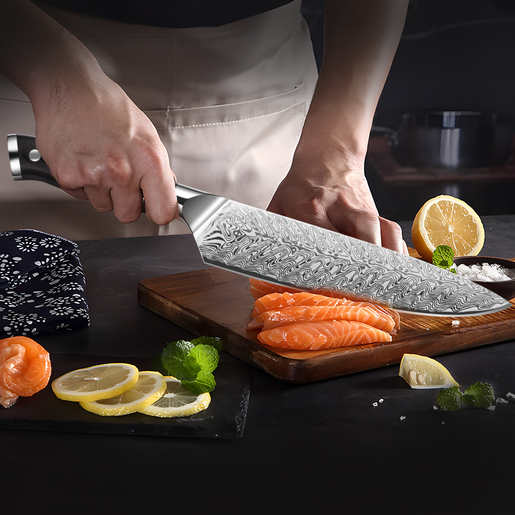Şam desenli mutfak bıçağı, siy - Wok Carbon Steel incelemesi ve fiyatı