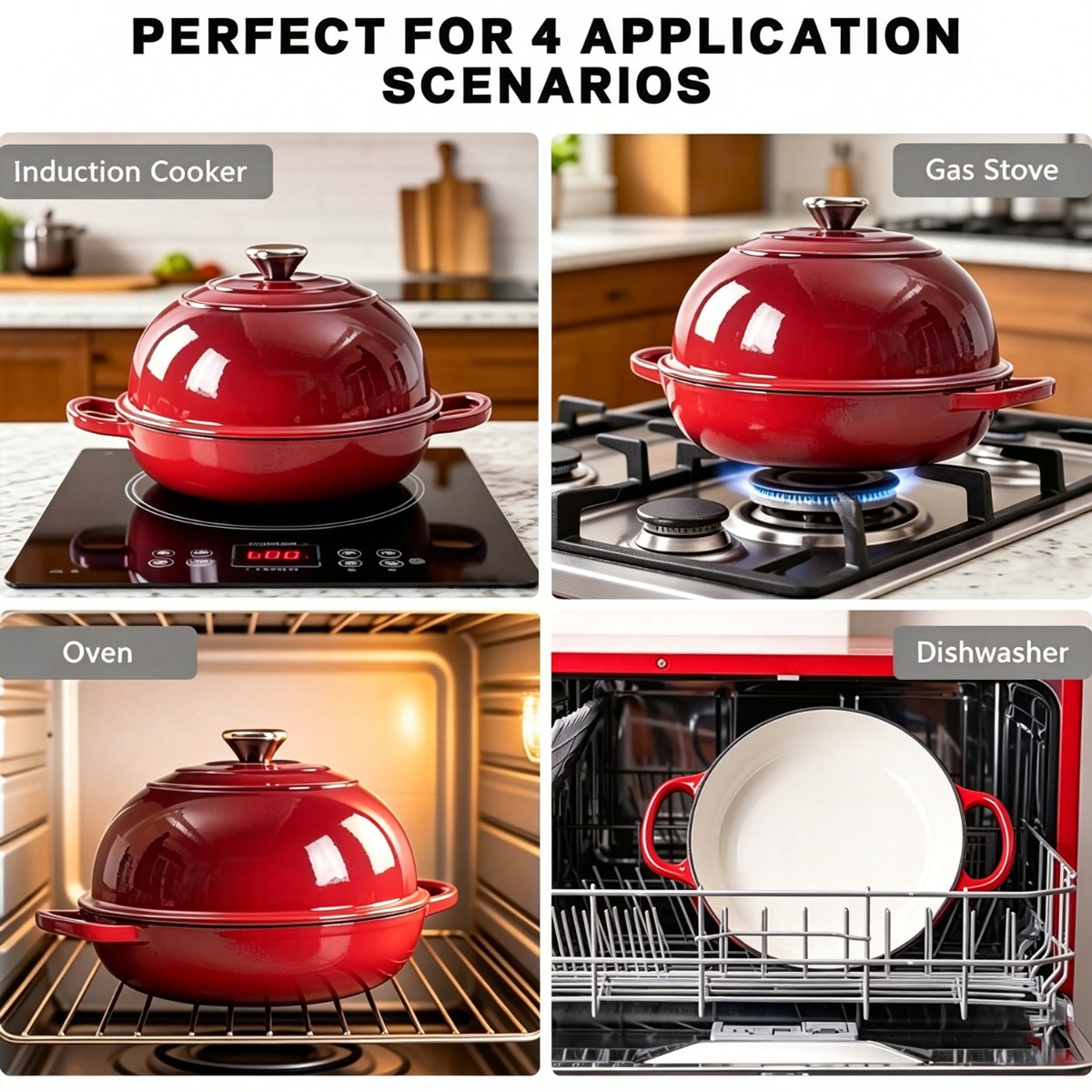 9,5 inç Emaye Kaplı Dökme Demi - Dutch Oven Enamel incelemesi ve fiyatı